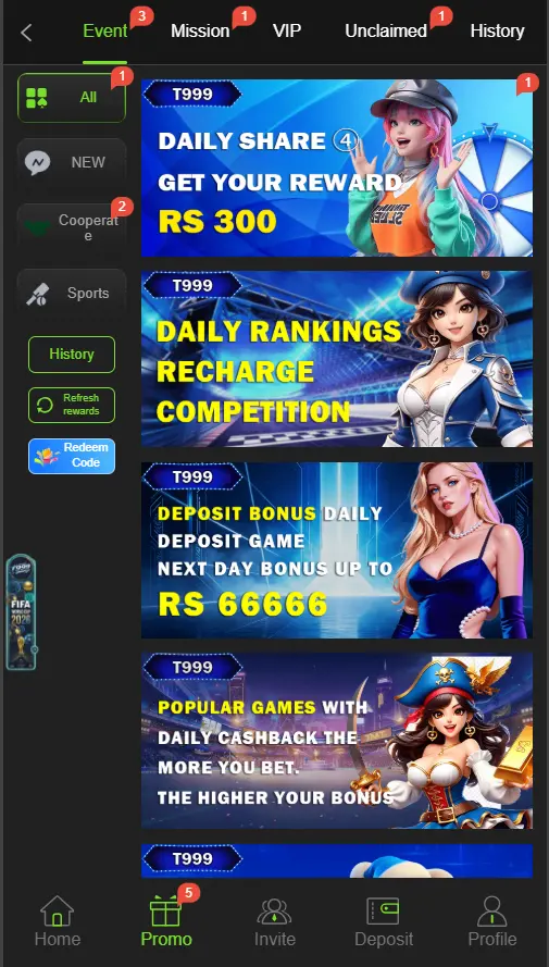 Promotions and Bonuses T999 Game 2026